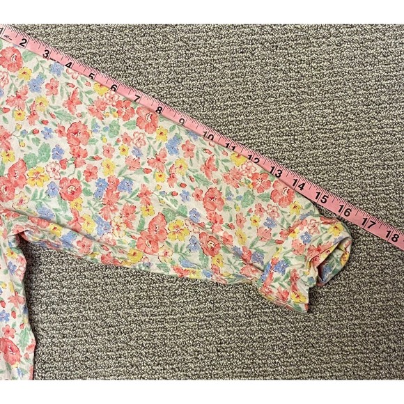 Lauren Ralph Lauren Shirt Womens M Button Down Floral EmbroideredLogo 3/4 Sleeve - Picture 8 of 10